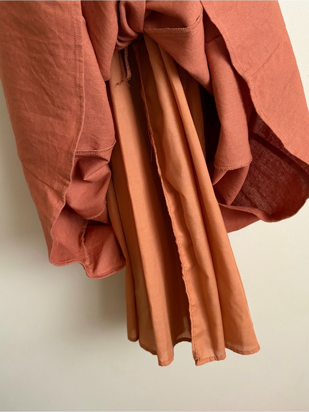 Rust/ burnt orange flax blend a-line dress - Picture 6 of 6